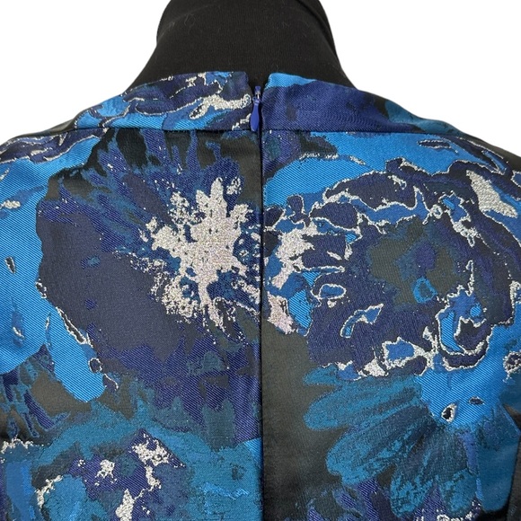 NWT ASL Tahari Blue & Silver Floral Dress - Picture 12 of 14